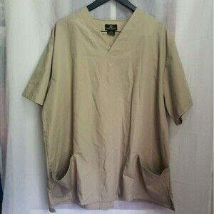 Natural Uniforms Scrub Top Tan Scrubs Medical Vet Dental 2XL